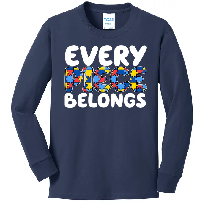 Every Piece Belongs Autism Awareness Kids Long Sleeve Shirt