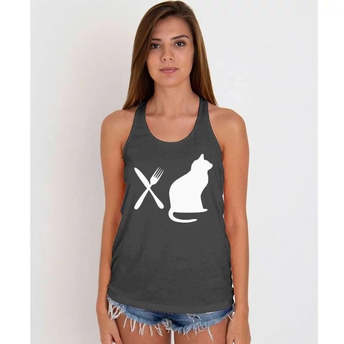 Eat Pussy Cat Vagitarian Women's Knotted Racerback Tank