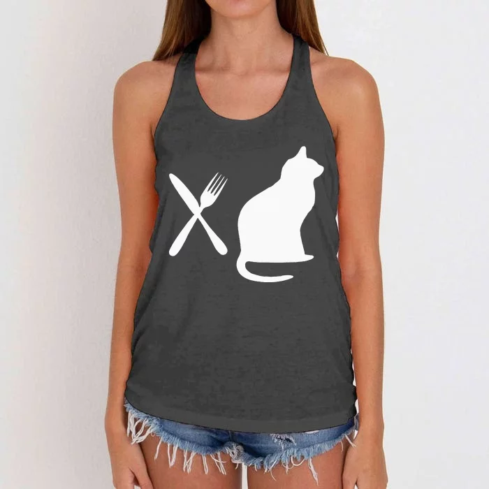 Eat Pussy Cat Vagitarian Women's Knotted Racerback Tank