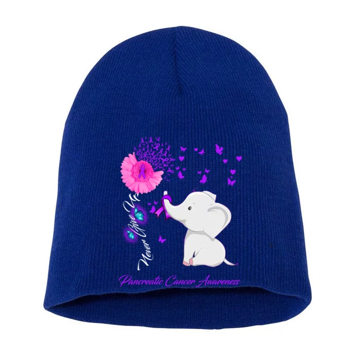 Elephant Pancreatic Cancer Awareness Funny Gift Pancreatic Cancer Gift Short Acrylic Beanie