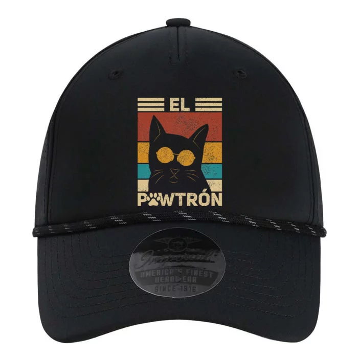 El Pawtrón Cat Dad Cat Grandpa Funny Fathers Day Black Cat Performance The Dyno Cap