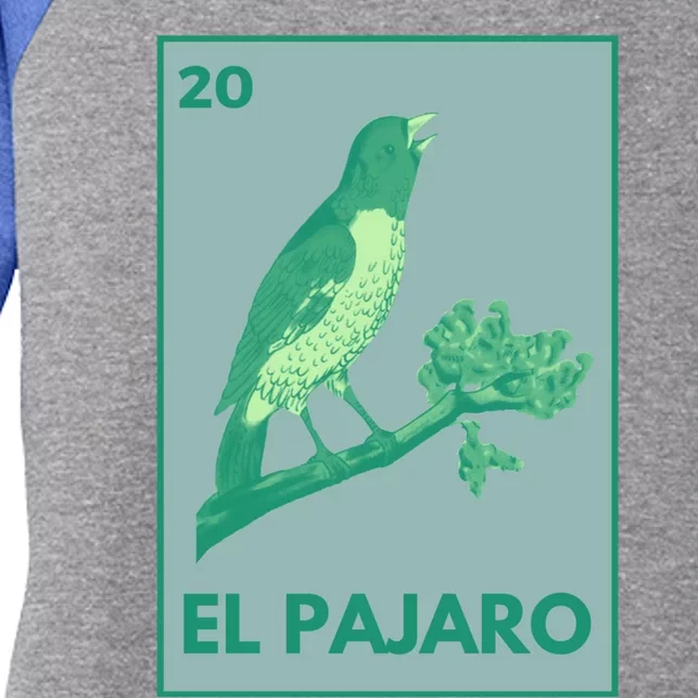 El PáJaro Card Mexican Lottery Card Great Gift Women's Tri-Blend 3/4-Sleeve Raglan Shirt