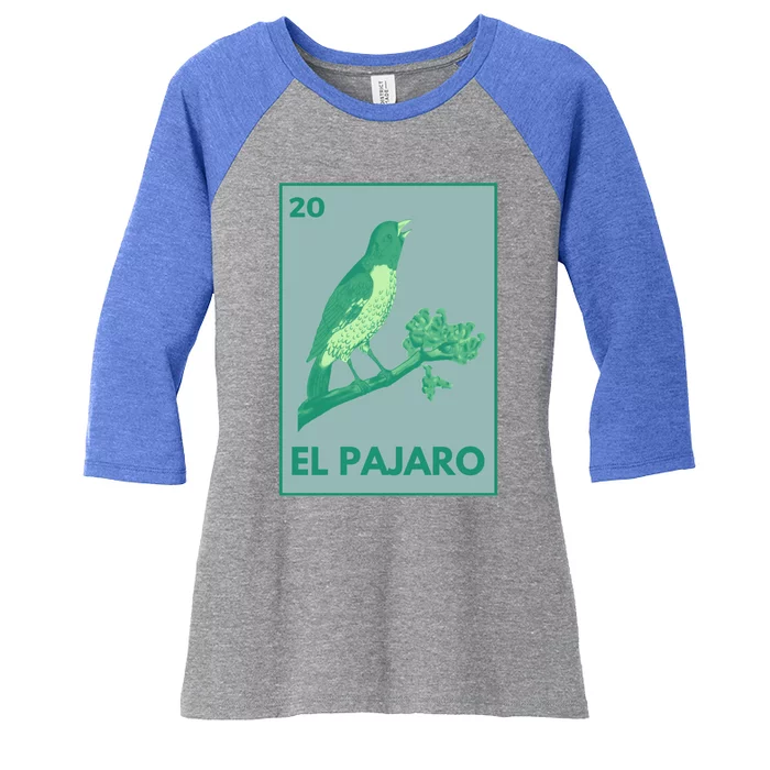 El PáJaro Card Mexican Lottery Card Great Gift Women's Tri-Blend 3/4-Sleeve Raglan Shirt