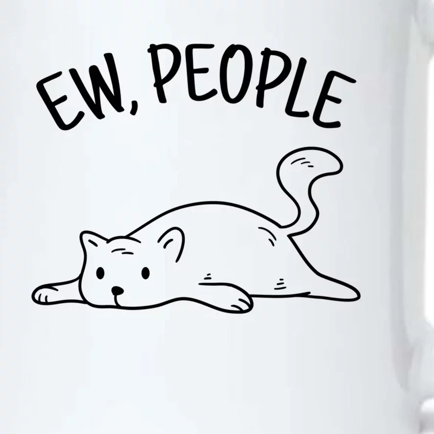 Ew People Cat Cats Meow Kitty Lovers Hate People Gift Black Color Changing Mug