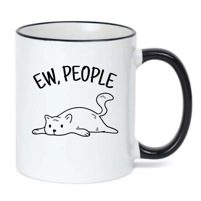 Ew People Cat Cats Meow Kitty Lovers Hate People Gift Black Color Changing Mug