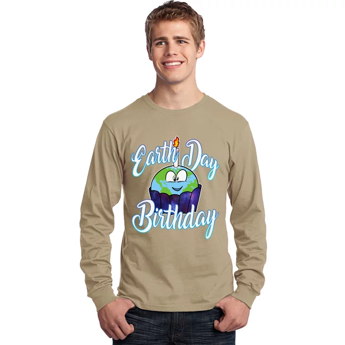 Environmental Planet Cupcake April 22 Earth Day Birthday Long Sleeve Shirt