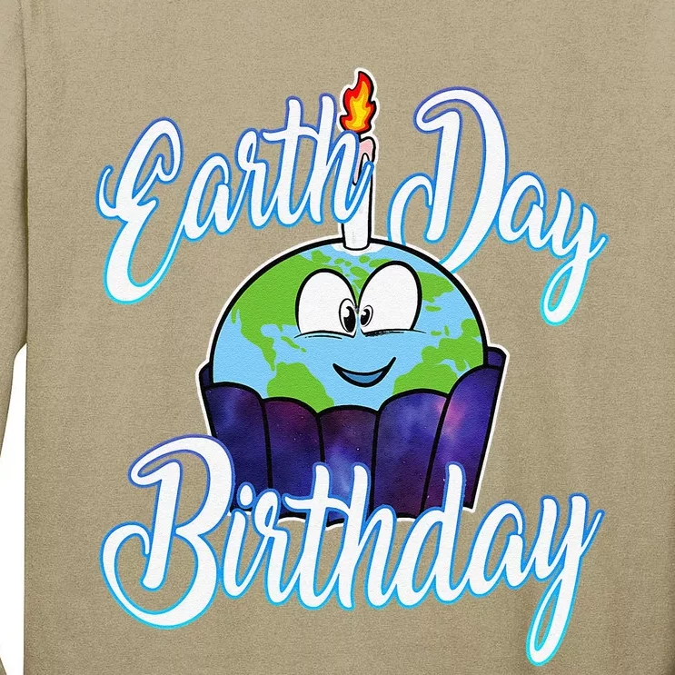 Environmental Planet Cupcake April 22 Earth Day Birthday Tall Long Sleeve T-Shirt