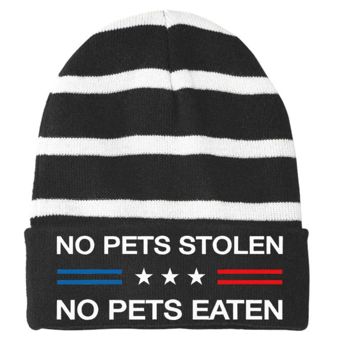 Eating Pets Dogs Was False 2024 Election Vote Kamala Harris Striped Beanie with Solid Band