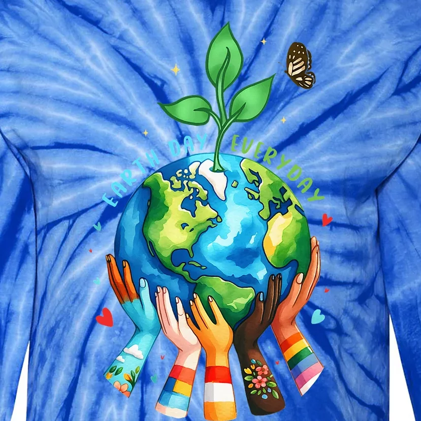 Everyday Protect Environment Save The Planet Tie-Dye Long Sleeve Shirt