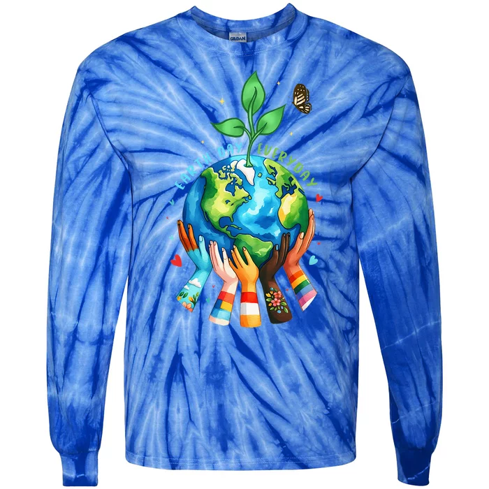 Everyday Protect Environment Save The Planet Tie-Dye Long Sleeve Shirt