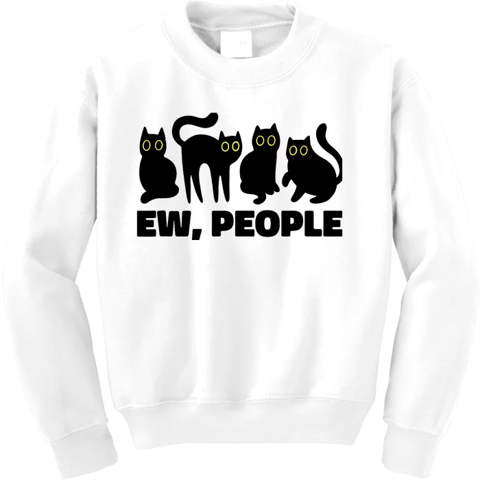 Ew People, Ew People Cat, Ewww Introvert Gifts Kids Sweatshirt