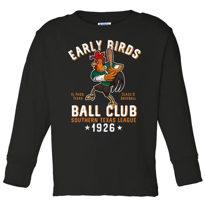 El Paso Early Birds Retro Minor League Baseball Team Toddler Long Sleeve Shirt