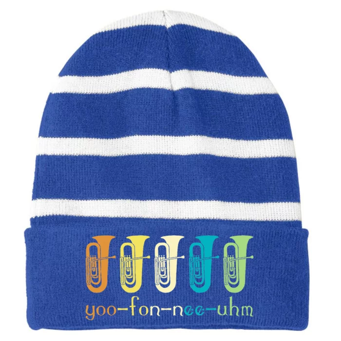 Euphonium Player Euphoniumist Brass Horn Striped Beanie with Solid Band