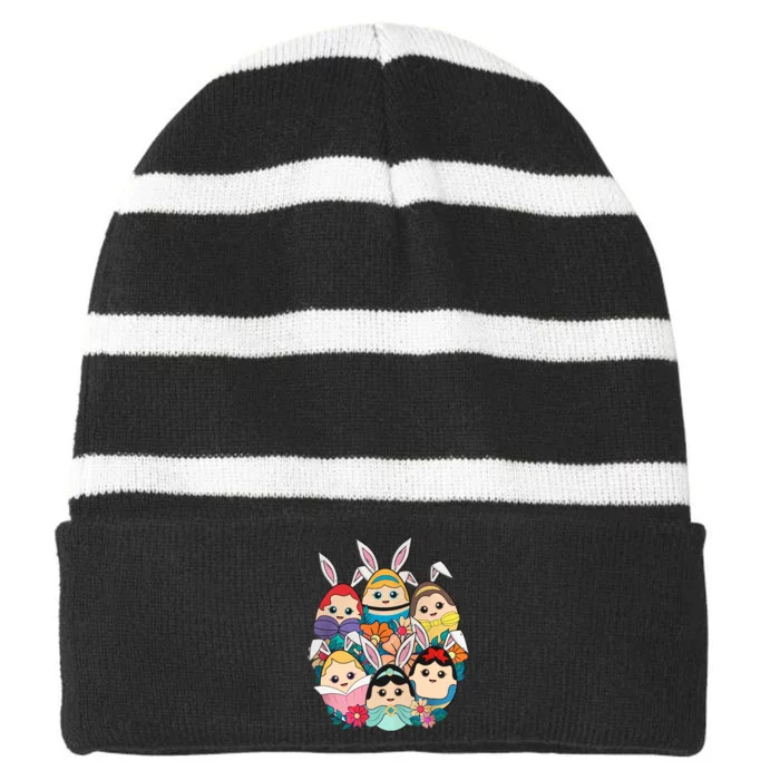 Easter Princesses Easter Day Princess Girl Easter Princess Squad Striped Beanie with Solid Band