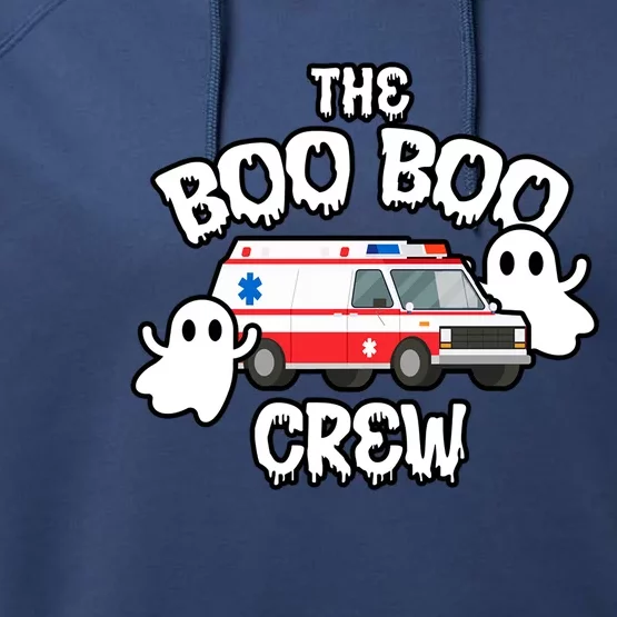 Emt Paramedic Ems Boo Boo Crew Ambulance Ghost Halloween Meaningful Gift Performance Fleece Hoodie