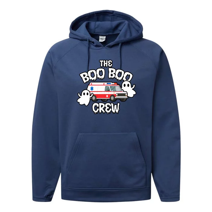 Emt Paramedic Ems Boo Boo Crew Ambulance Ghost Halloween Meaningful Gift Performance Fleece Hoodie