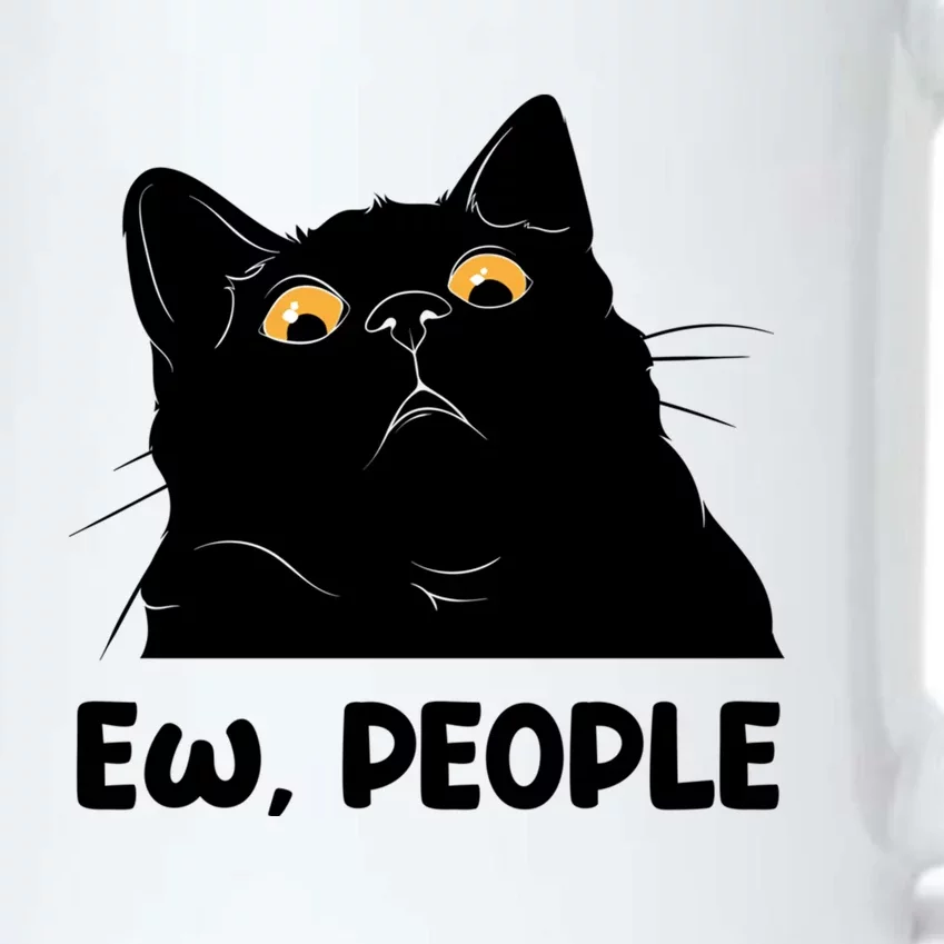 Ew People Funny Black Cat Lover Fun Cat Saying Cute Gift Black Color Changing Mug