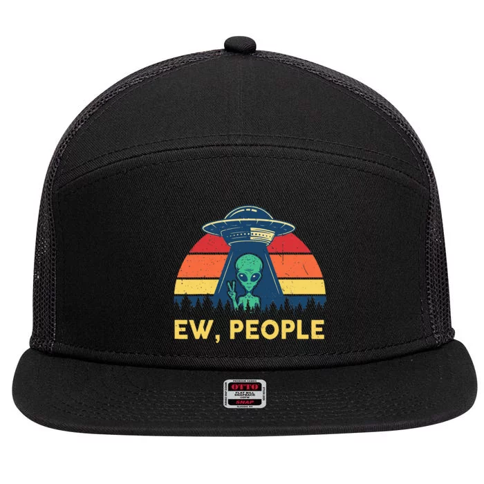 Ew People Funny Ufo Alien Costume 7 Panel Mesh Trucker Snapback Hat