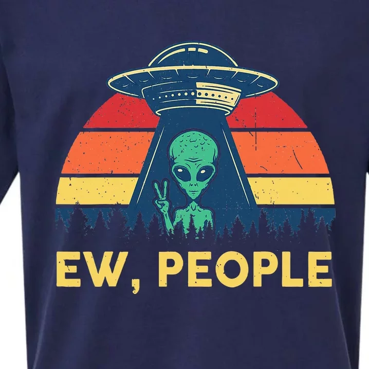 Ew People Funny Ufo Alien Costume Sueded Cloud Jersey T-Shirt