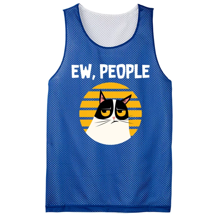 Ew People Funny Cat Lover Gift Mesh Reversible Basketball Jersey Tank