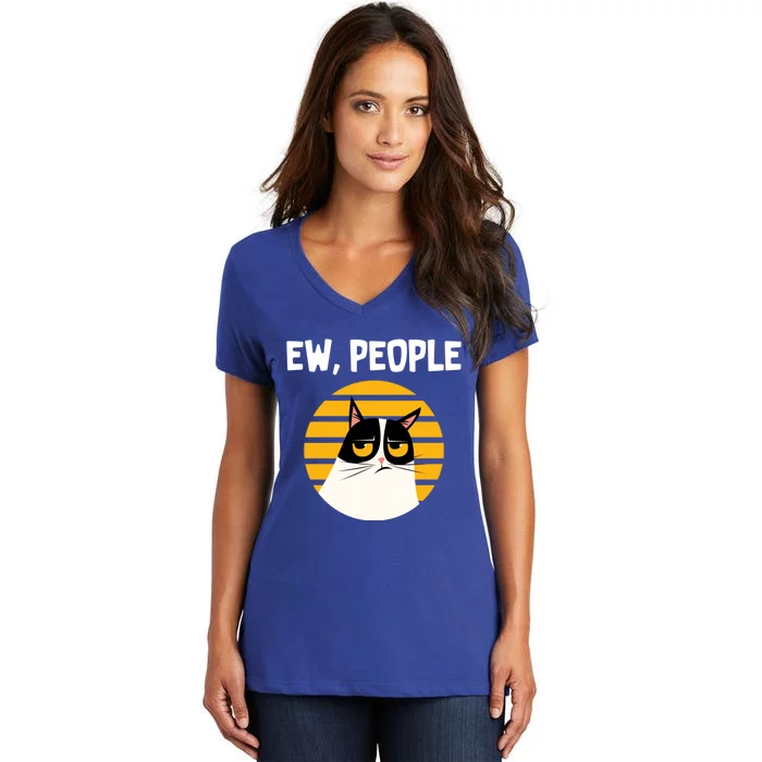 Ew People Funny Cat Lover Gift Women's V-Neck T-Shirt