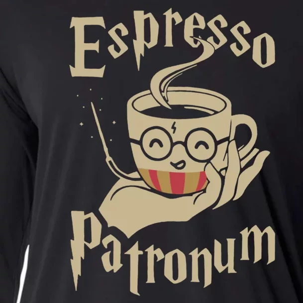 Espresso Patronum For Coffee Lovers Funny Wizard Cooling Performance Long Sleeve Crew