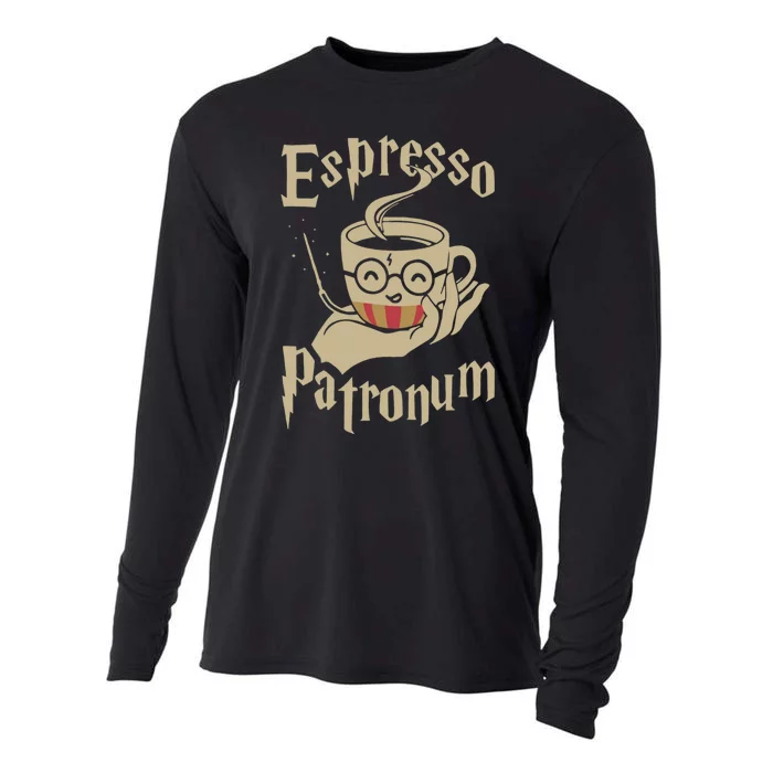 Espresso Patronum For Coffee Lovers Funny Wizard Cooling Performance Long Sleeve Crew