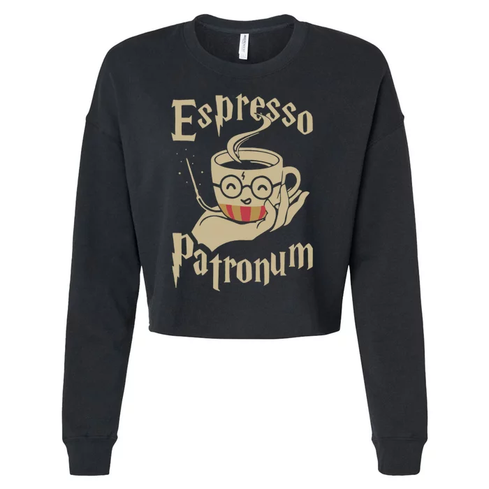 Espresso Patronum For Coffee Lovers Funny Wizard Cropped Pullover Crew