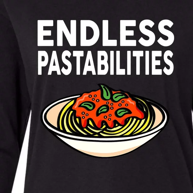 Endless Pastabilities Funny Pasta Spaghetti Womens Cotton Relaxed Long Sleeve T-Shirt