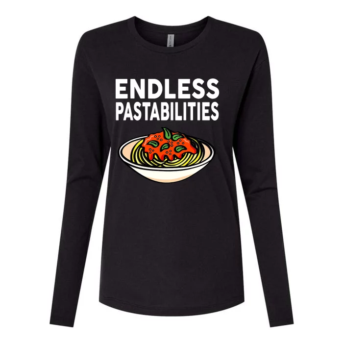 Endless Pastabilities Funny Pasta Spaghetti Womens Cotton Relaxed Long Sleeve T-Shirt