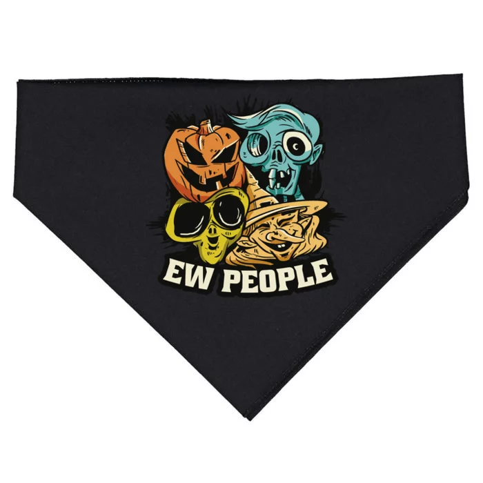 Ew People Funny Halloween Monsters USA-Made Doggie Bandana