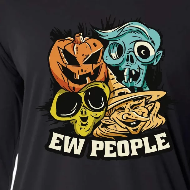 Ew People Funny Halloween Monsters Cooling Performance Long Sleeve Crew