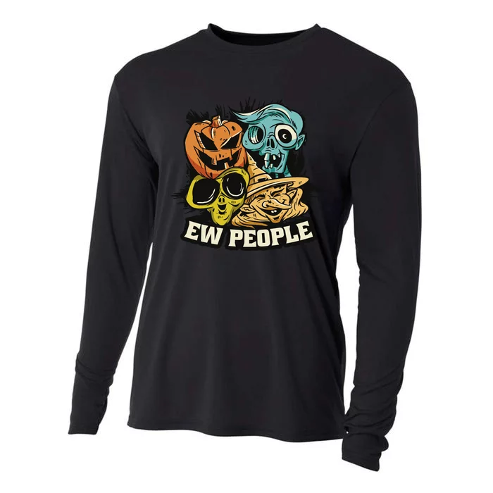 Ew People Funny Halloween Monsters Cooling Performance Long Sleeve Crew