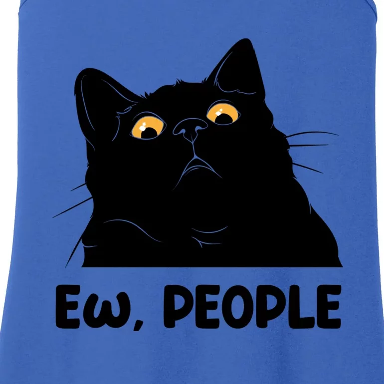 Ew People Funny Black Cat Lover Fun Cat Saying Great Gift Ladies Essential Tank