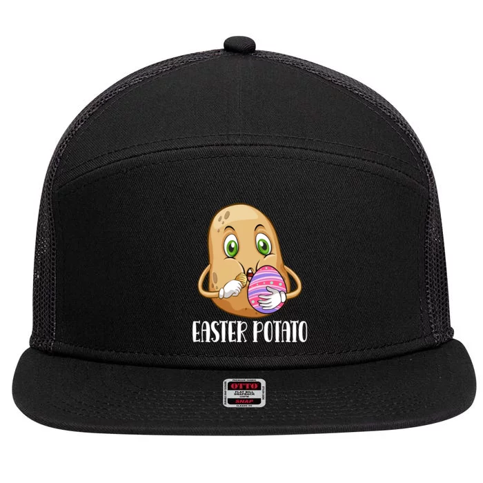 Easter Potato Funny T 7 Panel Mesh Trucker Snapback Hat