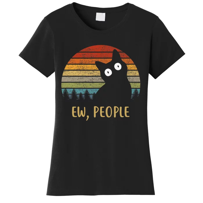 Ew, People Funny Black Cat Women's T-Shirt