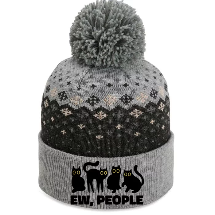 Ew People Funny Cat Lover The Baniff Cuffed Pom Beanie