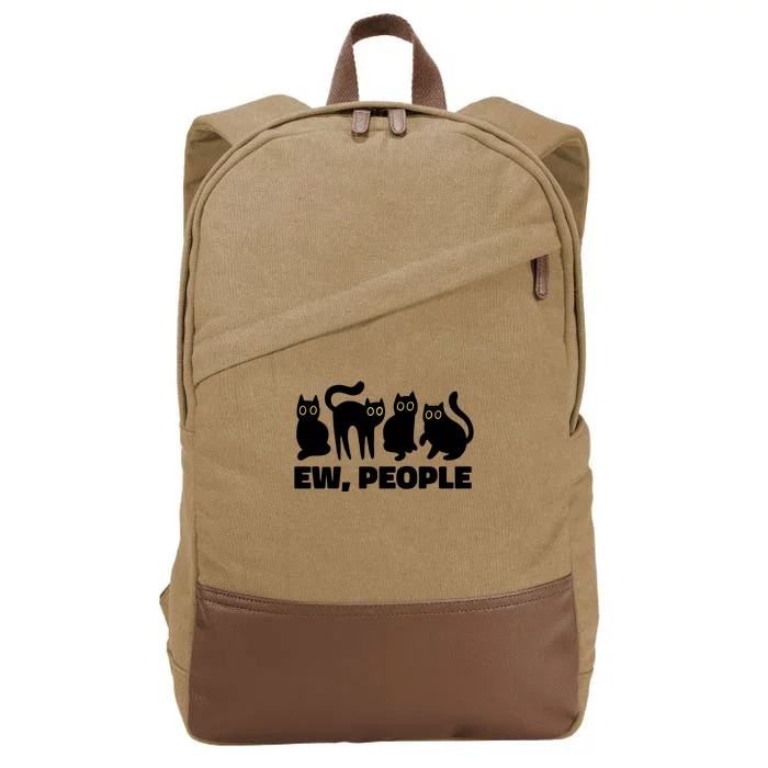 Ew People Funny Cat Lover Cotton Canvas Backpack