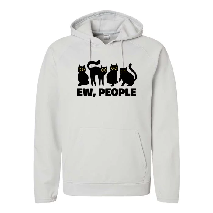 Ew People Funny Cat Lover Performance Fleece Hoodie