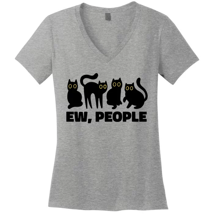 Ew People Funny Cat Lover Women's V-Neck T-Shirt