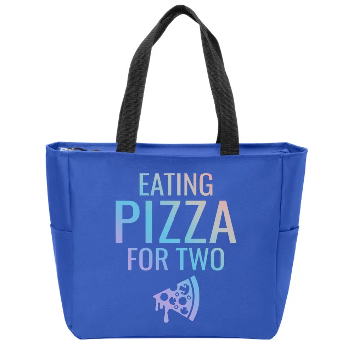 Eating Pizza For Two Great Gift Pregnancy Gift Zip Tote Bag