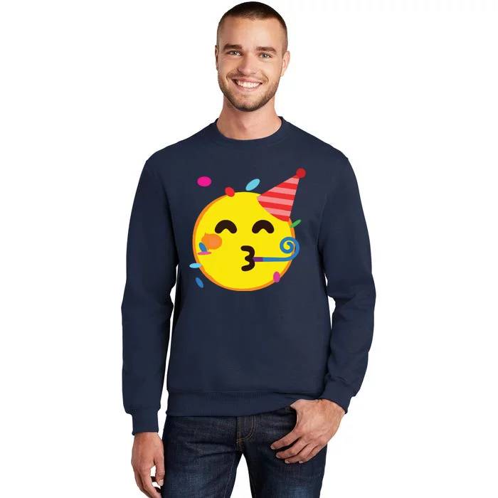 Emoticon Partying Face Birthday Tall Sweatshirt