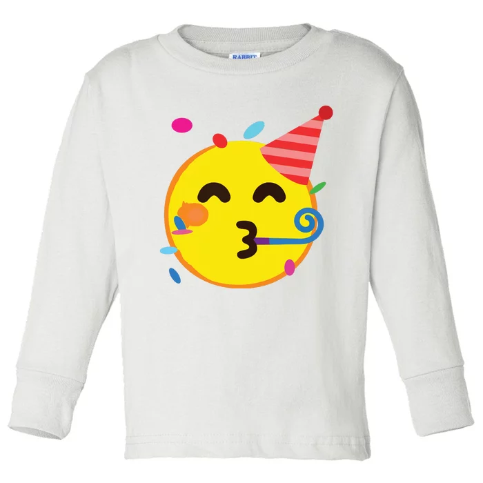 Emoticon Partying Face Birthday Toddler Long Sleeve Shirt