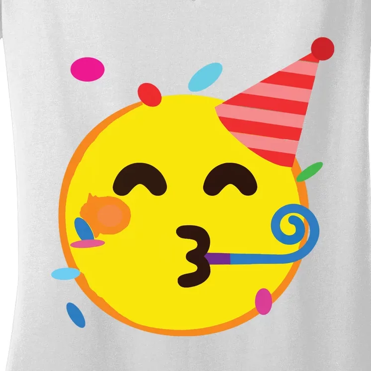 Emoticon Partying Face Birthday Women's V-Neck T-Shirt