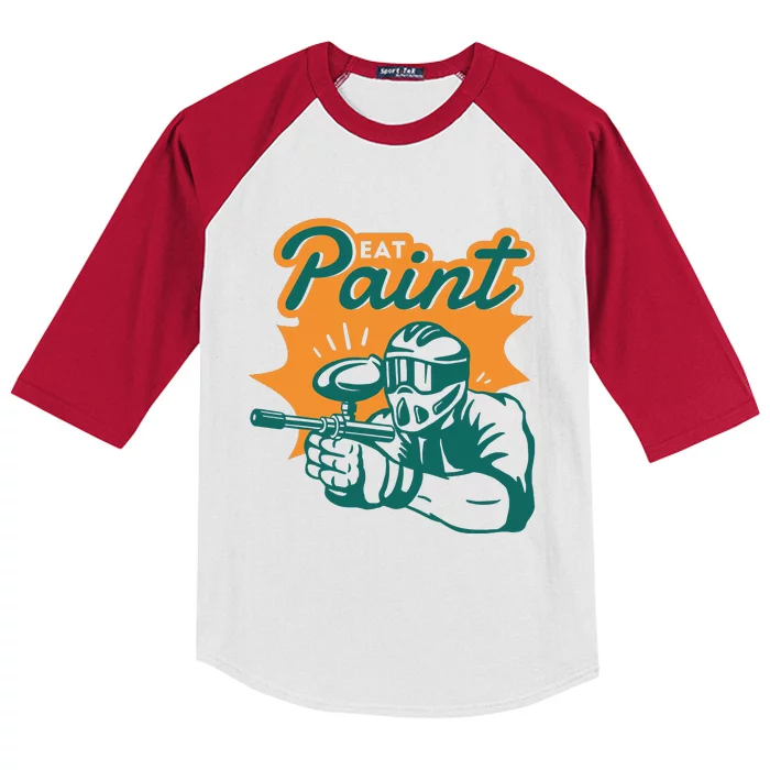 Eat Paint Funny Paintball Kids Colorblock Raglan Jersey