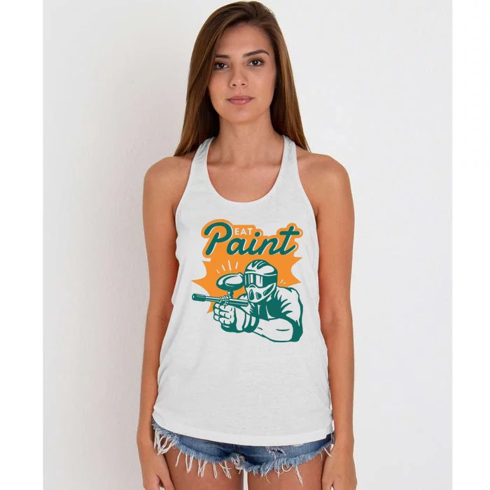 Eat Paint Funny Paintball Women's Knotted Racerback Tank