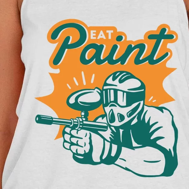 Eat Paint Funny Paintball Women's Knotted Racerback Tank