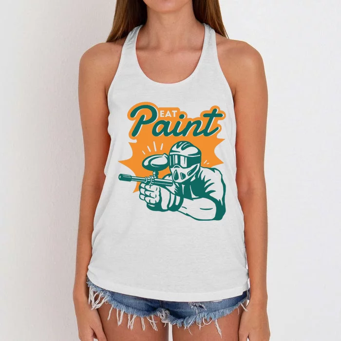 Eat Paint Funny Paintball Women's Knotted Racerback Tank