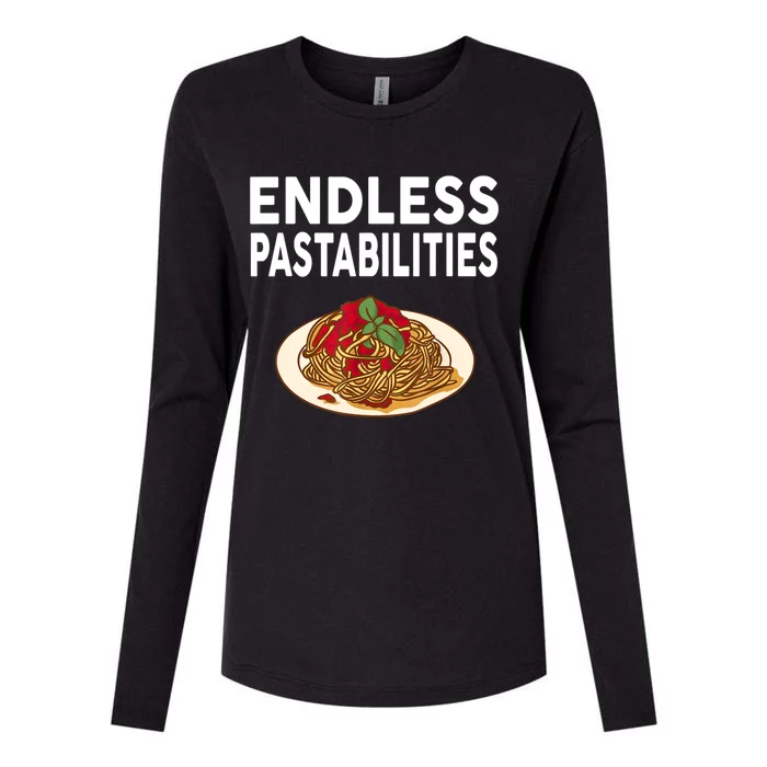 Endless Pastabilities Gifts Funny Pasta Spaghetti Womens Cotton Relaxed Long Sleeve T-Shirt