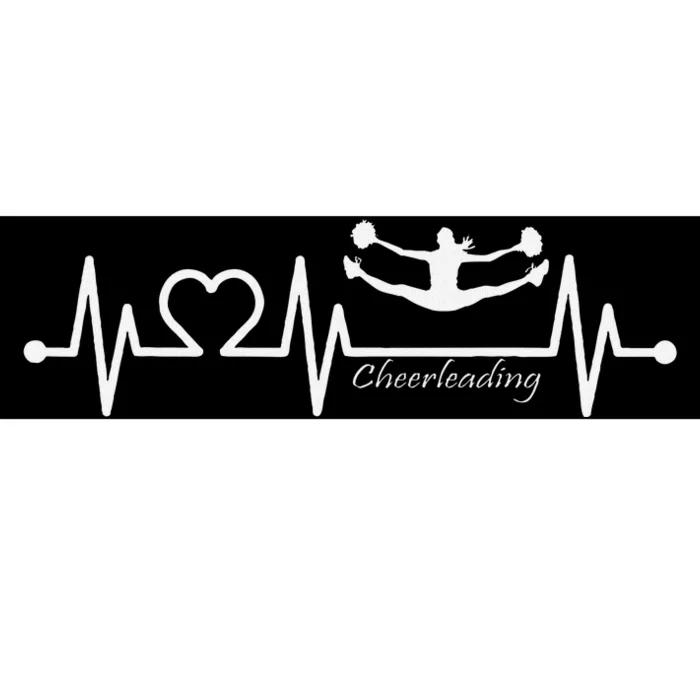 Ecg Pulse Heartbeat With Heart Cheerleader Bumper Sticker